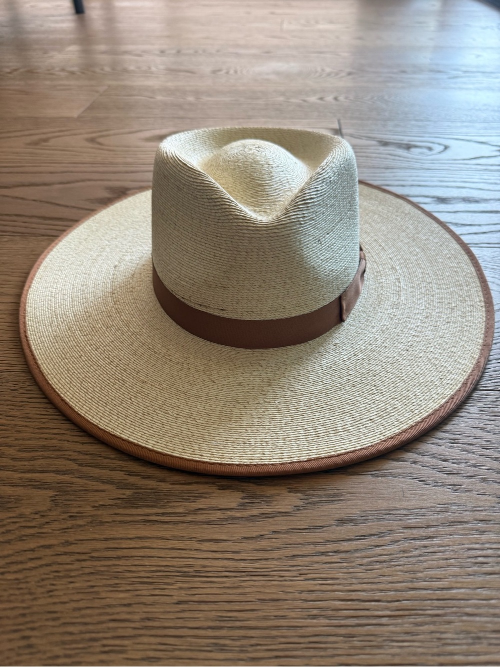 Brixton Wide-Brim Straw Hat with Brown Band